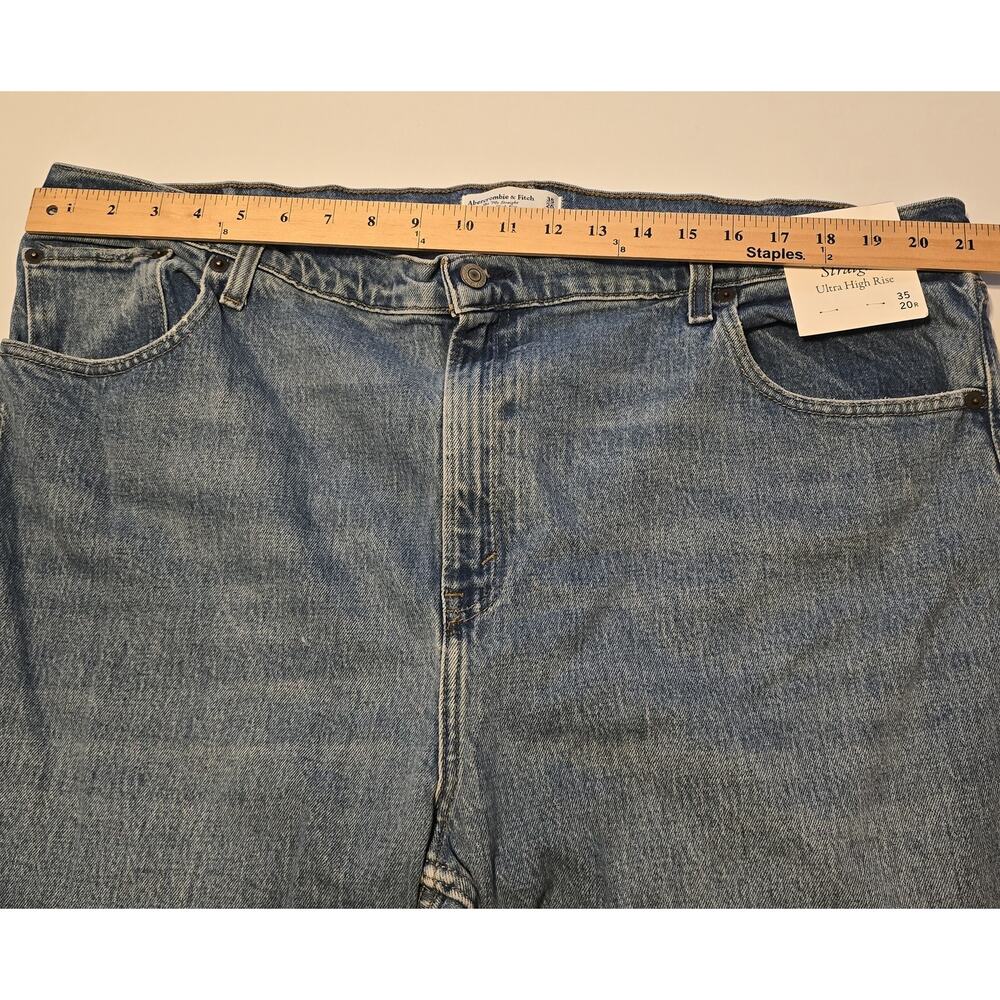 Abercrombie & Fitch 90s Straight Ultra High Rise Jeans Womens 20R Blue Denim NWT - Picture 12 of 16